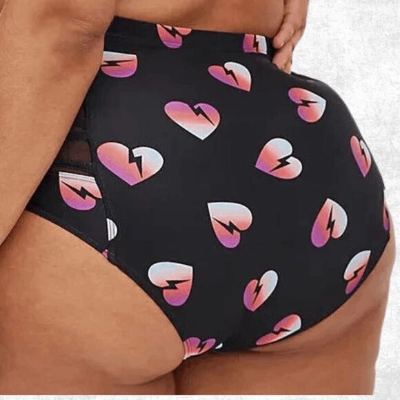 Torrid High Waist Electric Hearts Bikini Bottom โ 2X - Picture 4 of 6
